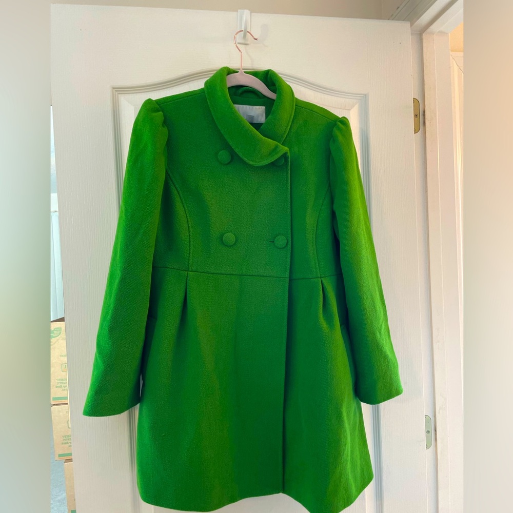 Kelly green old navy double breasted coat